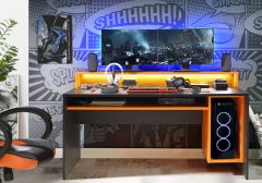 Flair Power Y LED Gaming Desk Orange and Black
