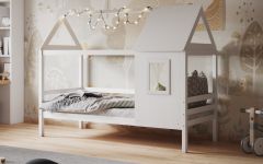 White Wooden Nature Treehouse Bed Frame 