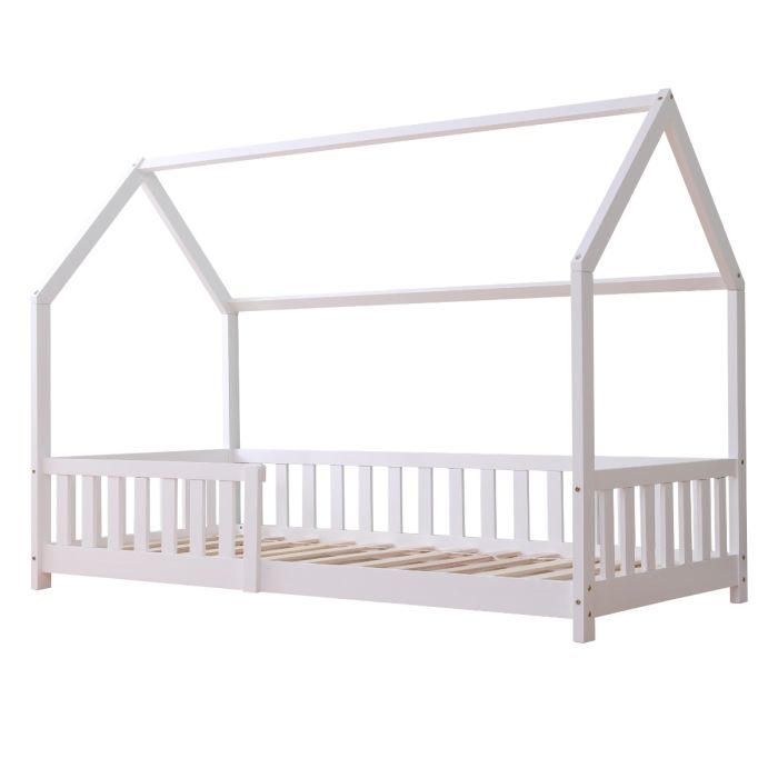 Flair White Wooden Explorer Playhouse Single Bed With Rails